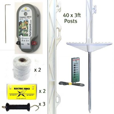 12V Mains Energiser Sheep Electric Fencing Kit