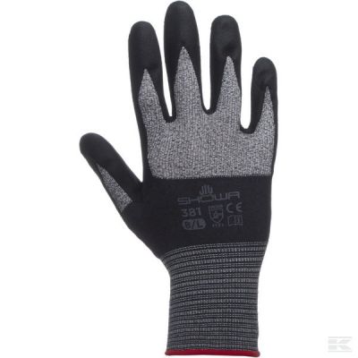Work gloves grey-black polyest