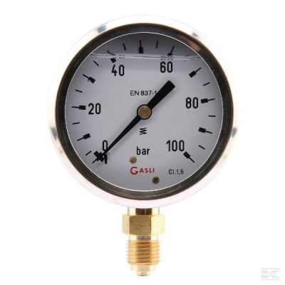 Pressure gauge Ř63 0–100bar 1/