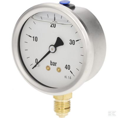 Pressure gauge Ř63 0–40bar 1/4