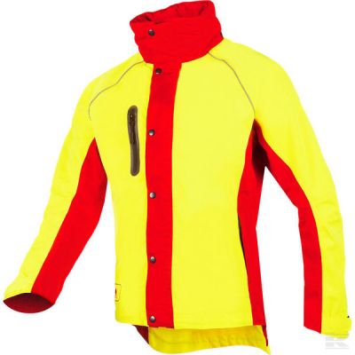 Rain jacket, yellow-red, size