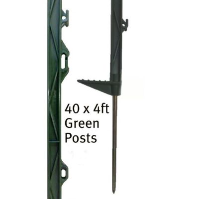 40 X 4FT ELECTRIC FENCE POLY POSTS Green