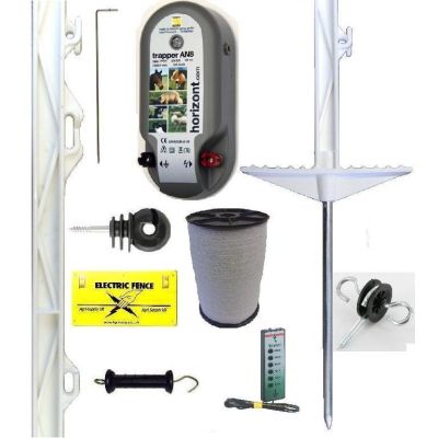 12V/Mains Energiser Horse Electric Fencing Starter Kit with 12mm Tape