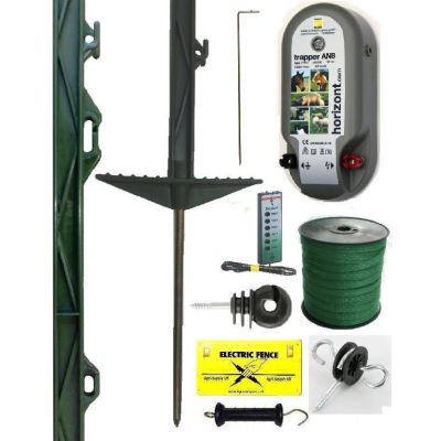 12V/Mains Energiser with 12mm Green Tape & Tester Starter Kit