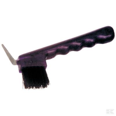 Hoof pick with brush, black
