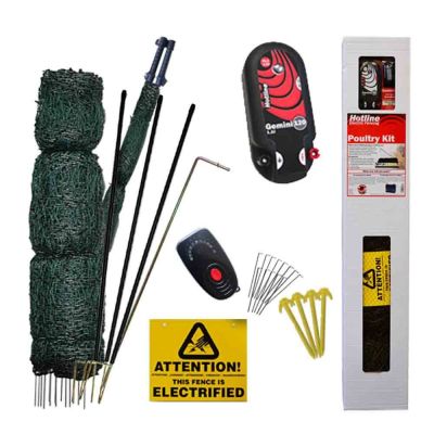 12V Mains Energiser Electric Poultry Netting Fencing Kit