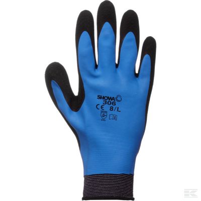 Work gloves blue-black polyest