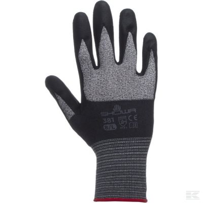 Work gloves grey-black polyest