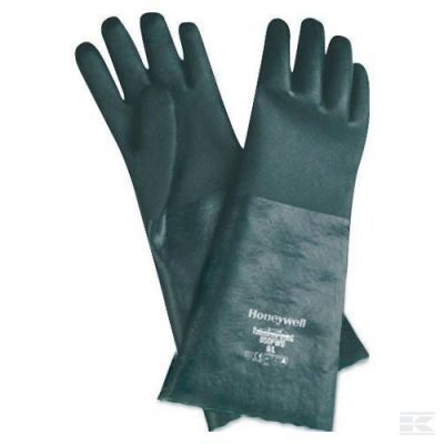 Work gloves green PVC coated,