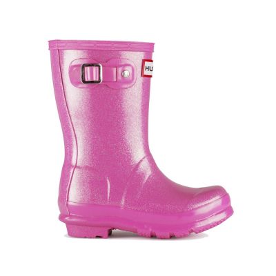 Hunter Original Glitter Kids Wellington Boot Fuchsia