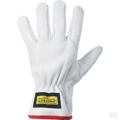 Work gloves white leather size