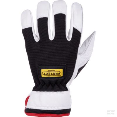 Work gloves black-white leathe