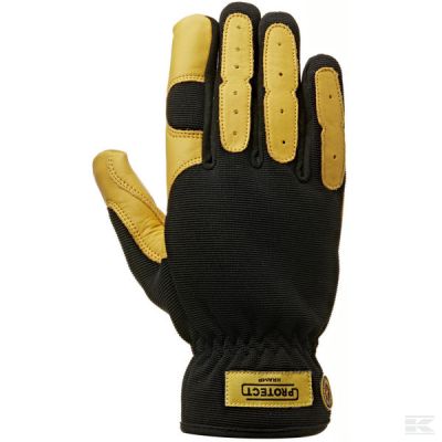 Work gloves black-yellow leath