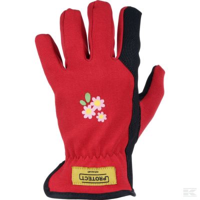 Gloves red-black synthetic lea