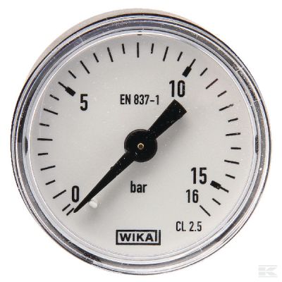 Pressure gauge Ř40mm 0-16bar r