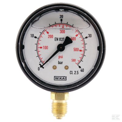 Pressure gauge Ř63 0–40bar 1/4