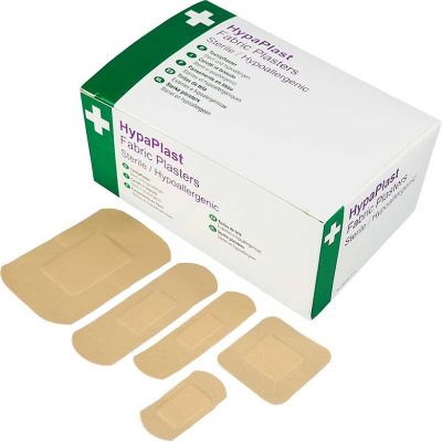 Hypaplast Fabric Plasters Assorted Size.  100pcs 