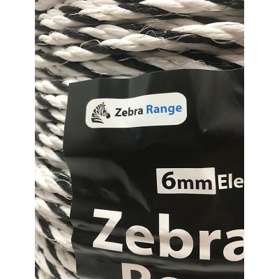 Zebra Power 6mm Electric Fence Poly Rope 800m