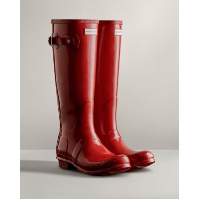 Women's Original Tall Gloss Wellington Boots Military Red