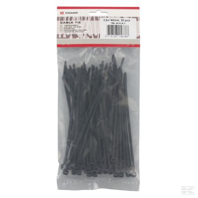 Cable tie 3.6x140mm, black, Po