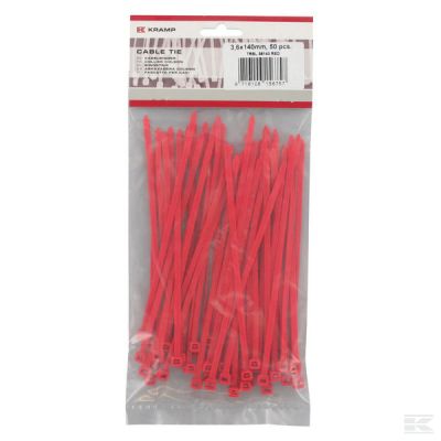 Cable tie 3.6x140mm, red, Poly